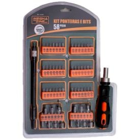 Kit Ponteiras E Bits Com 58 Peças Meghazine K2426 - Laranja