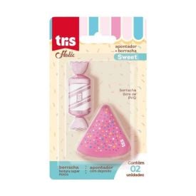 Kit Sweet Apontador Com Depósito Cake E Borracha Balinha Holic Tris - Sortido