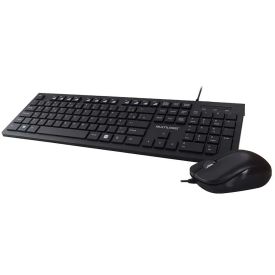 Kit Teclado E Mouse Multilaser Com Fio Tc240 - Preto