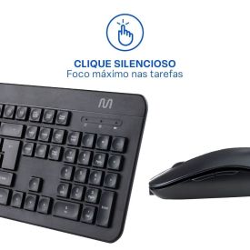Kit Teclado E Mouse Sem Fio Multi Tc250 - Preto