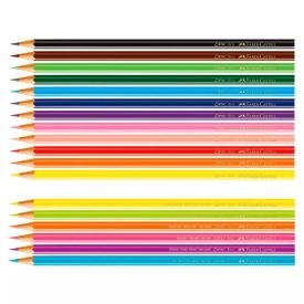 Lápis de Cor 12 Cores e 6 Lápis Neon Faber Castell - 18 Unidades