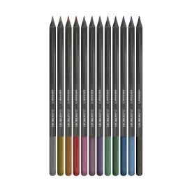 Lápis de Cor Carbon Line Metálico Leo&Leo 12 Cores - 4432