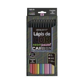 Lápis de Cor Carbon Line Neon Pastel Leo&Leo 12 Cores - 4434