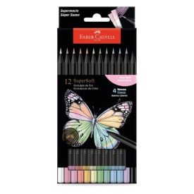 Lápis de Cor Supersoft Pastel Faber Castell 12 Cores - 210745