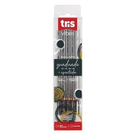 Lápis Grafite Graduado Vibes com Apontador Tris - 5 Unidades