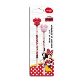 Lápis Preto Com Ponta De Borracha Minnie Blister 2 Unidades Molin - 22342