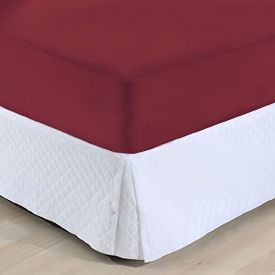 Lençol Casal com Elástico de Malha Paris - Vinho Blondstone