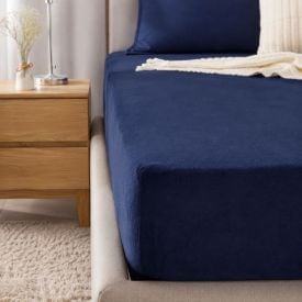 Lençol Avulso King com Elástico Plush Havan Casa - Azul Mariner