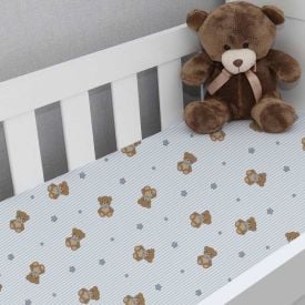 Lençol Infantil Avulso para Berço Havan Baby - Urso Azul