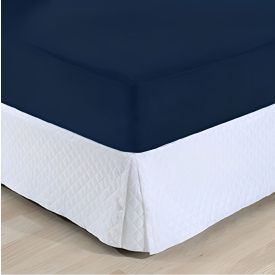 Lençol Solteiro com Elástico de Malha Paris - Azul Profundo