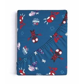 Lençol Infantil Solteiro com Elástico Disney by Hedrons - Spidey Webs Rotativo