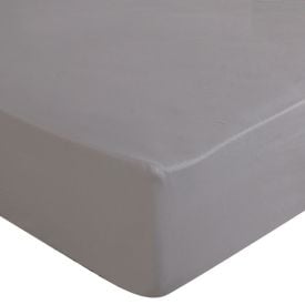 Lençol Queen Buona Fortuna com Elástico - Cinza Prata Liso