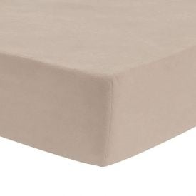 Lençol Queen com Elástico Avulso Plush Slip Havan Casa - Bege