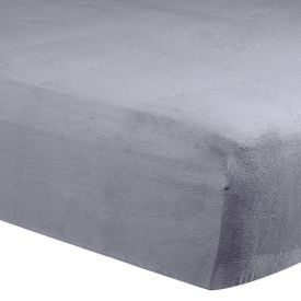 Lençol Queen com Elástico Avulso Plush Slip Havan Casa - Cinza Cromo