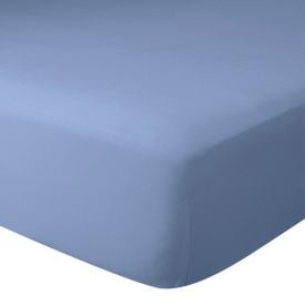 Lençol Queen Percal 100% Algodão Buona Fortuna - Azul Liso Novo