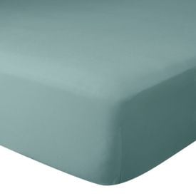 Lençol Queen 100% Algodão Sem Elástico Buona Fortuna - Verde Liso Novo