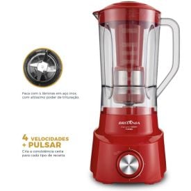 Liquidificador Diamante 800 Vermelho Britânia
