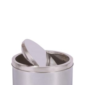 Lixeira Basculante Redonda Inox Mor - 5 Litros