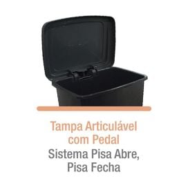 Lixeira Com Pedal 35 Litros Arqplast - Preto
