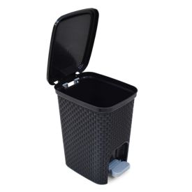 Lixeira Com Pedal Rattan Arqplast 7 Litros - Preta