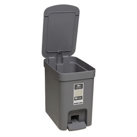 Lixeira Com Pedal Trium Ou 12 Litros - Chumbo