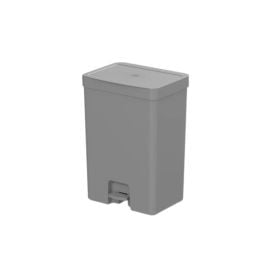 Lixeira Com Pedal Trium Ou 30 Litros - Chumbo 