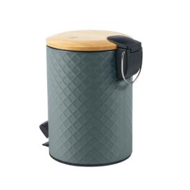 Lixeira Com Tampa De Bambu Havan Casa 3 Litros - Grafite