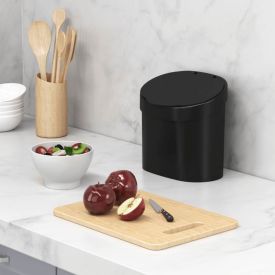 Lixeira Com Tampa Para Pia Coza Basic 4 Litros - Preto