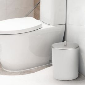 Lixeira Multiuso Cromo Fosco Conceito 5 Litros Arthi - Branco