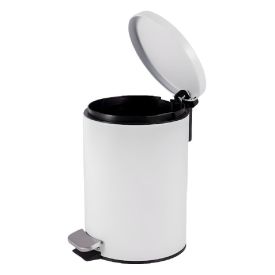 Lixeira Redonda Com Pedal Matte Camesa 5 Litros - Branco