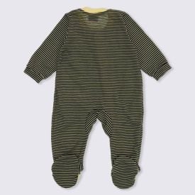 Macacão de Bebê Malha Abelhinha no Pé Yoyo Baby Amarelo/Preto