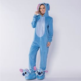 Macacão Pijama Adulto Em Fleece Stitch Disney