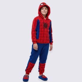 Macacão Pijama Infantil 4 a 10 Anos Homem-Aranha Marvel
