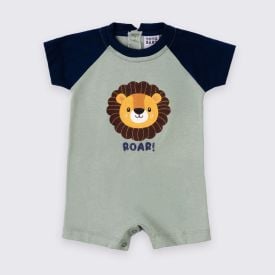 Macaquinho Bebê Menino Leão Yoyo Baby Azul Marinho