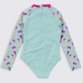 Maiô Infantil Hello Kitty 4 a 10 Anos Sanrio Verde Agua