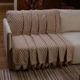 Manta para Sofá Provence com Pingentes 1,40X1,70M Havan Casa - Nude