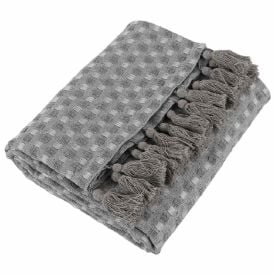 Manta para Sofá Provence com Pingentes 1,40X1,70M Havan Casa - Cinza