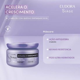 Máscara Capilar Eudora Siàge Acelera O Crescimento - 250g