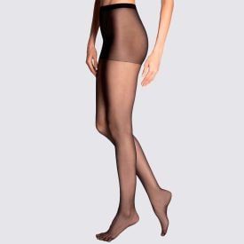 Meia-calça Clássica Transparente Fina Fio 15 Lupo Preto