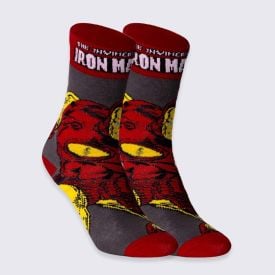 Meia Cano Longo Homem de Ferro Marvel - CINZA 39/43