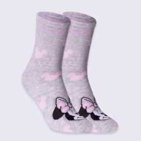 Meia Cano Longo Minnie Disney - CINZA 39/43