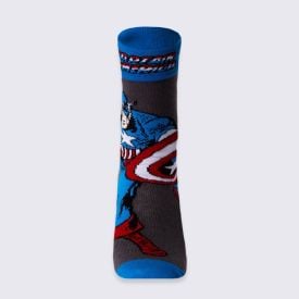 Meia Cano Longo Capitão América Marvel - CINZA 39/43