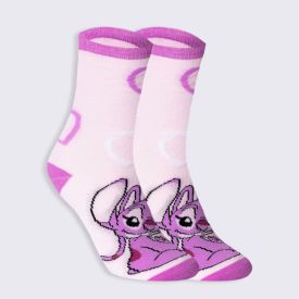 Meia Infantil Cano Longo Angel Disney Rosa