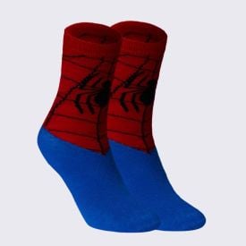 Meia Infantil Cano Longo Homem Aranha Marvel Vermelho