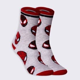 Meia Cano Longo Homem Aranha Marvel - CINZA 34/38