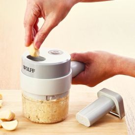 Mini Processador De Alimentos Multifuncional Elétrico Wolff - Cinza