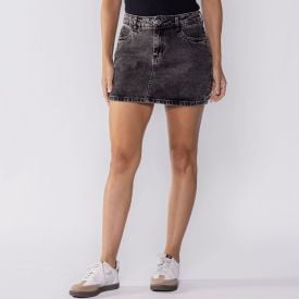 Mini Saia Jeans Sawary Preto