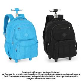 Mochila Com Rodinhas Juvenil Crinckle Luxcel - Sortido