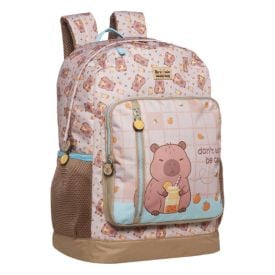Mochila de Costas Infantil Brownie Capivara Xeryus - Marrom