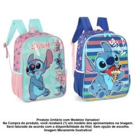 Mochila De Costas Infantil Stitch Luxcel - Sortido